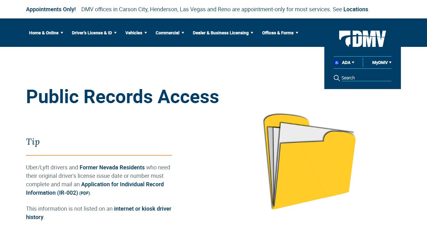 Public Records Access - Nevada